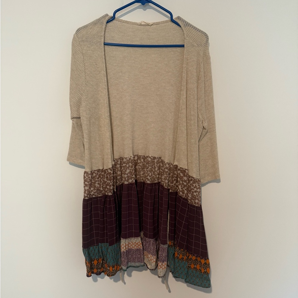 Hummingbird Beige and Multicolor Cardigan